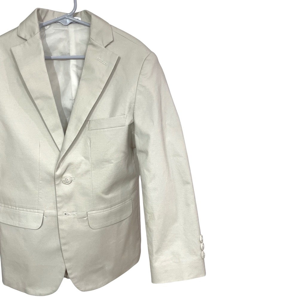 IZOD Boys Lt Stone Cotton Linen Blend Blazer Sport Coat Size 8 Regular^Read - Picture 3 of 7